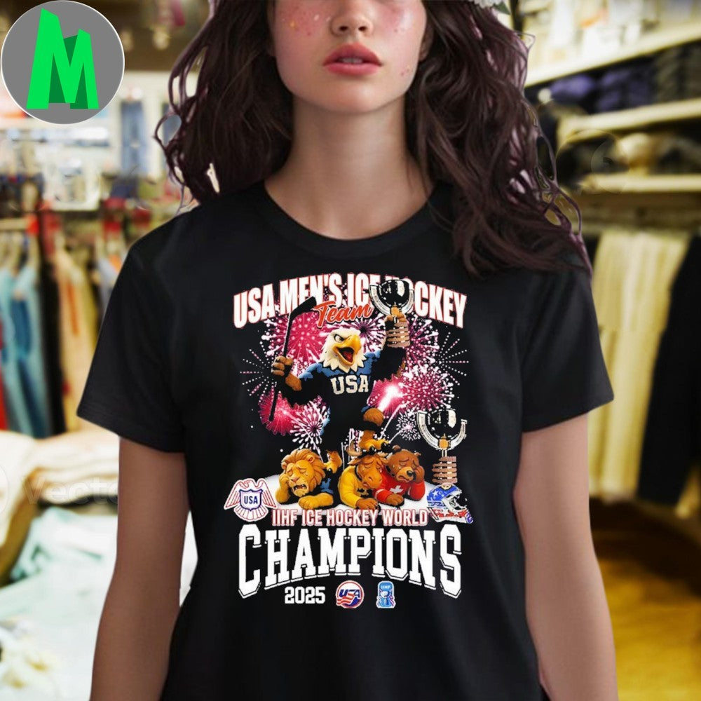 Design USA Men’s Ice Hockey 2025 IIHF World Champions Eagle Graphic T-Shirt