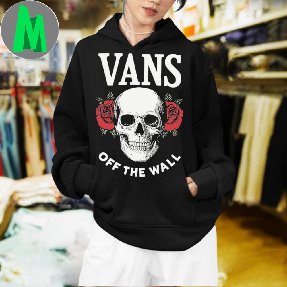 Design Vans Off The Wall Skull & Roses Graphic T-Shirt