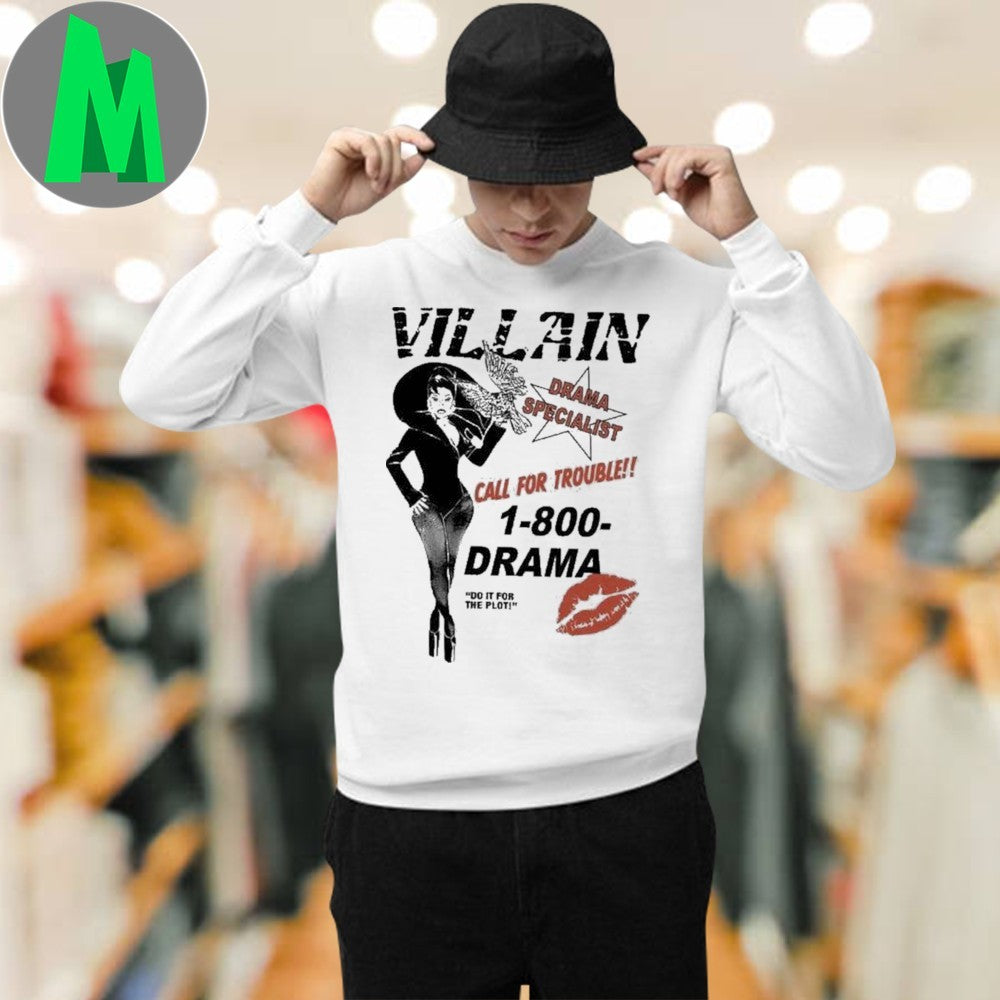 Design Villain Drama Specialist 1-800-DRAMA Graphic T-Shirt