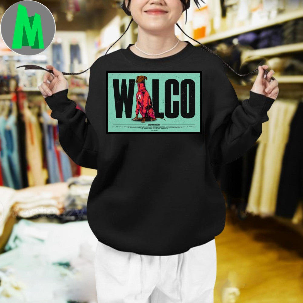 Design Walco (Wilco) June 2025 European Tour Dog Graphic T-Shirt