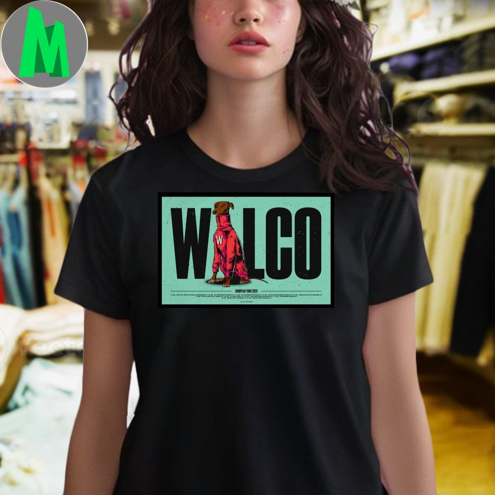 Design Walco (Wilco) June 2025 European Tour Dog Graphic T-Shirt