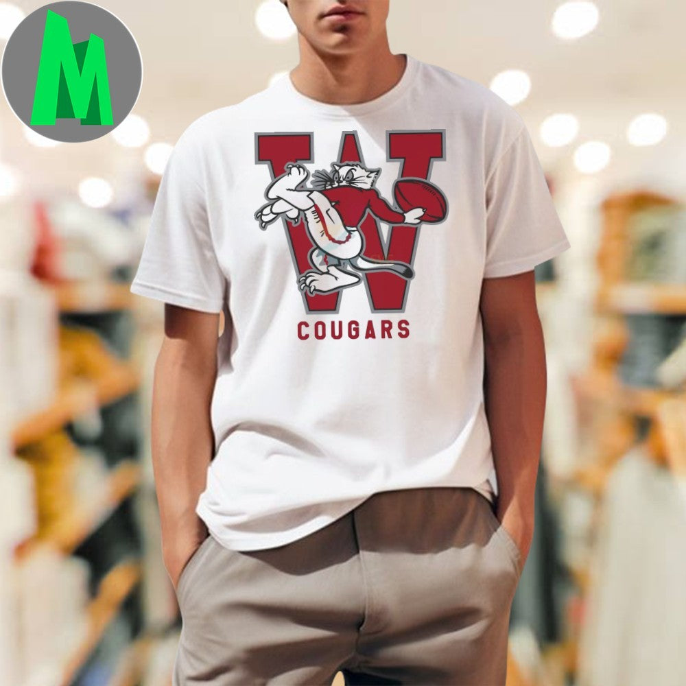 Design Wazzu Football Vintage Cougar Mascot 1963 Shirt