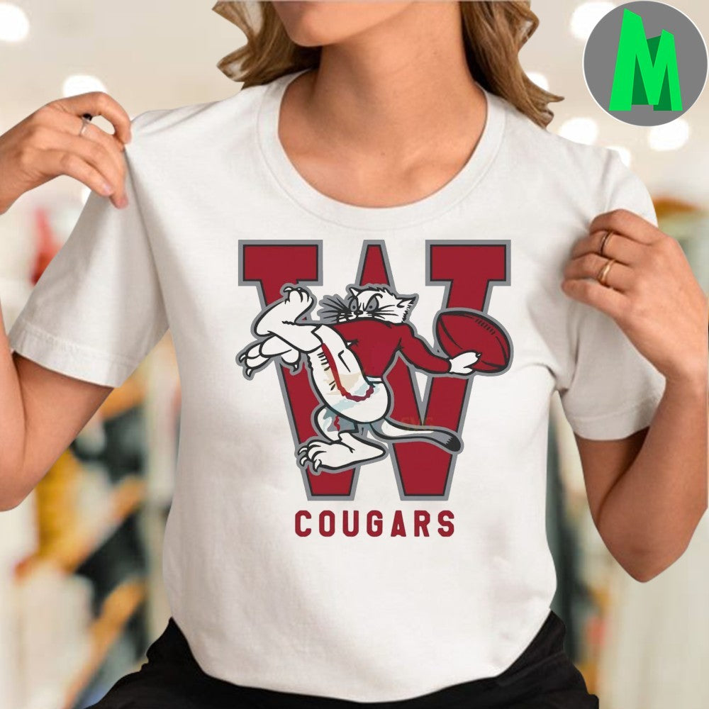 Design Wazzu Football Vintage Cougar Mascot 1963 Shirt