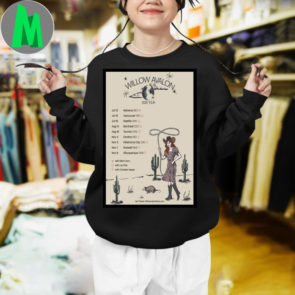 Design Willow Avalon 2025 Tour Poster T-Shirt