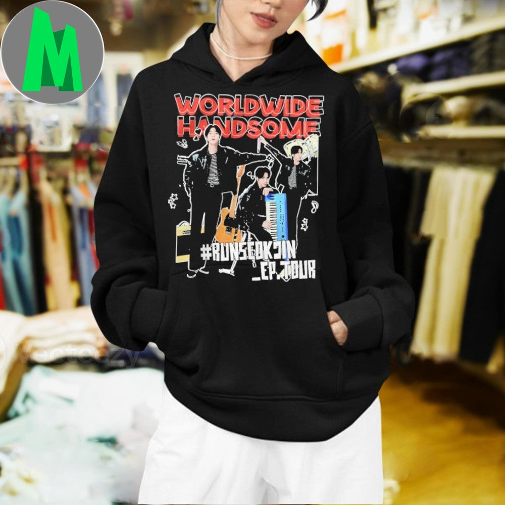 Design Worldwide Handsome Run Seokjin EP Tour 2025 BTS T-Shirt