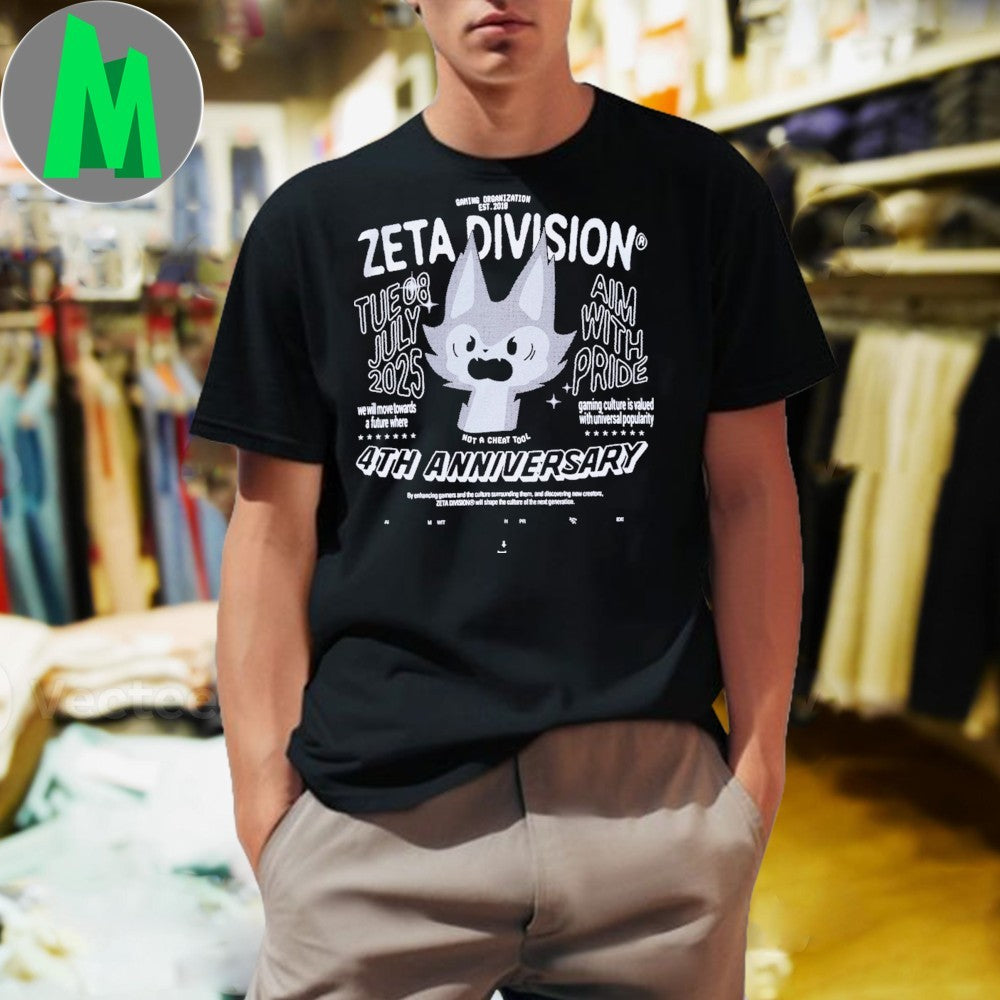 Design ZETA DIVISION 4th Anniversary Gaming Mascot T-Shirt