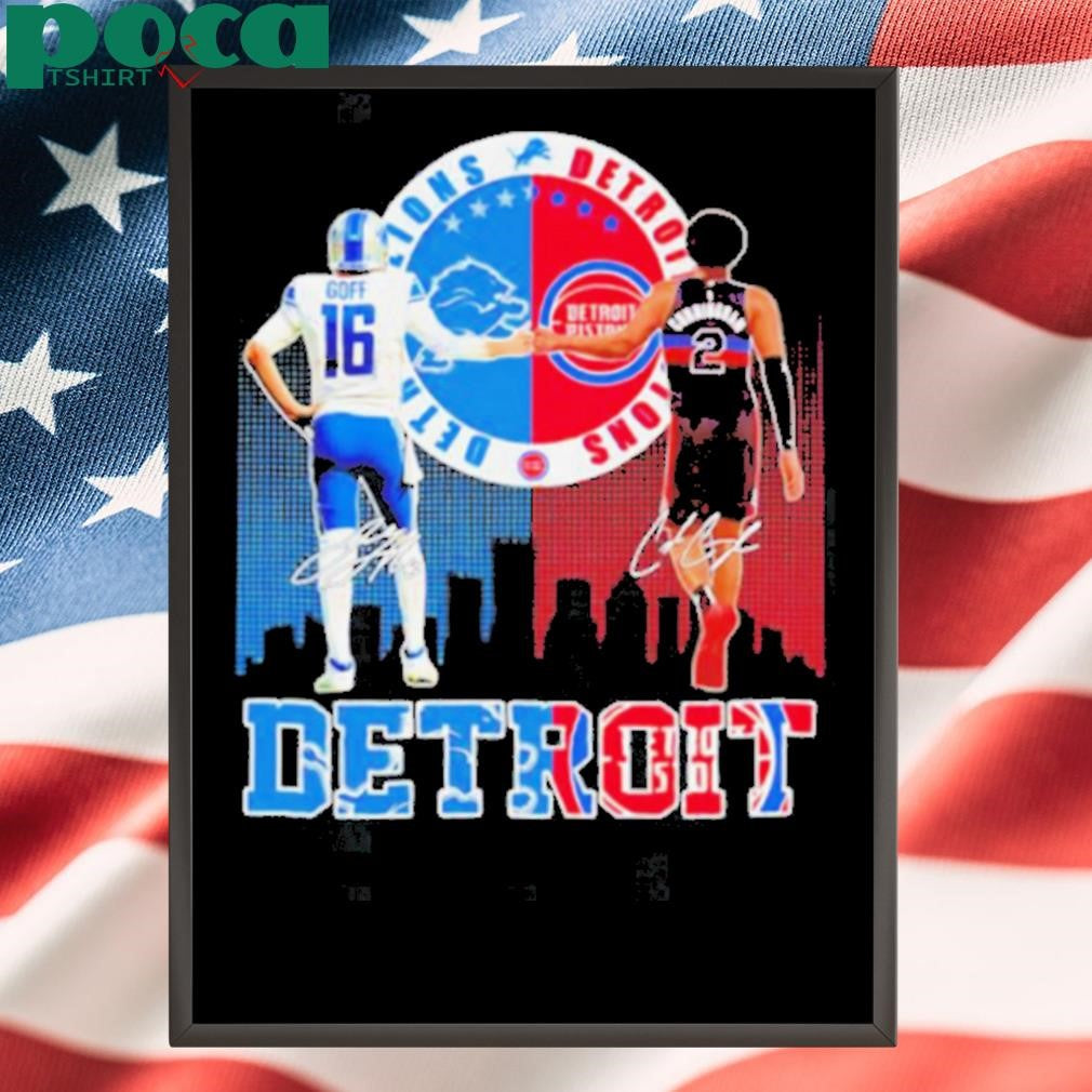 Detroit Lions and Pistons Jared Goff vs Cade Cunningham Signatures shirt