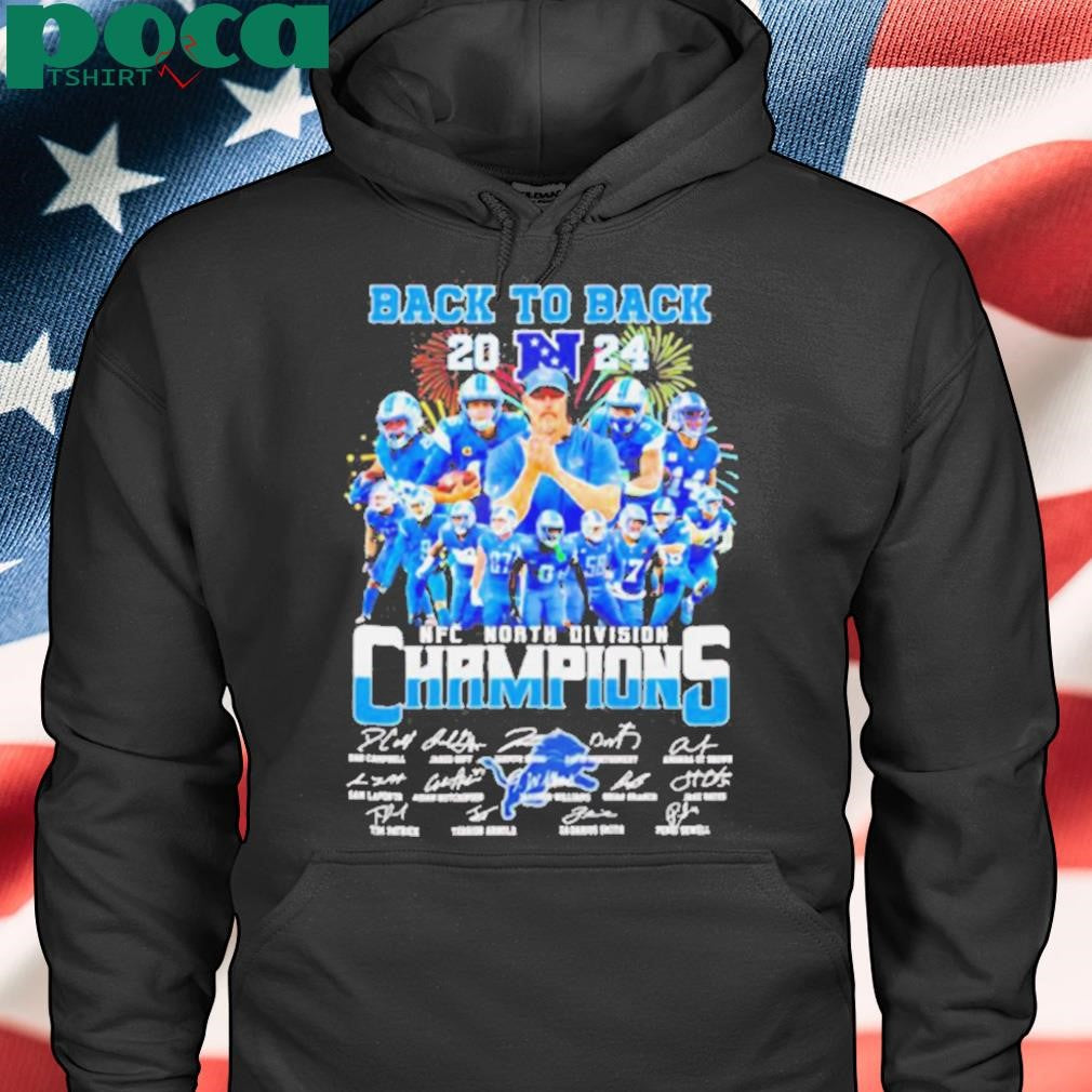 Detroit Lions back to back 2024 NFC North Division champions team players shirt