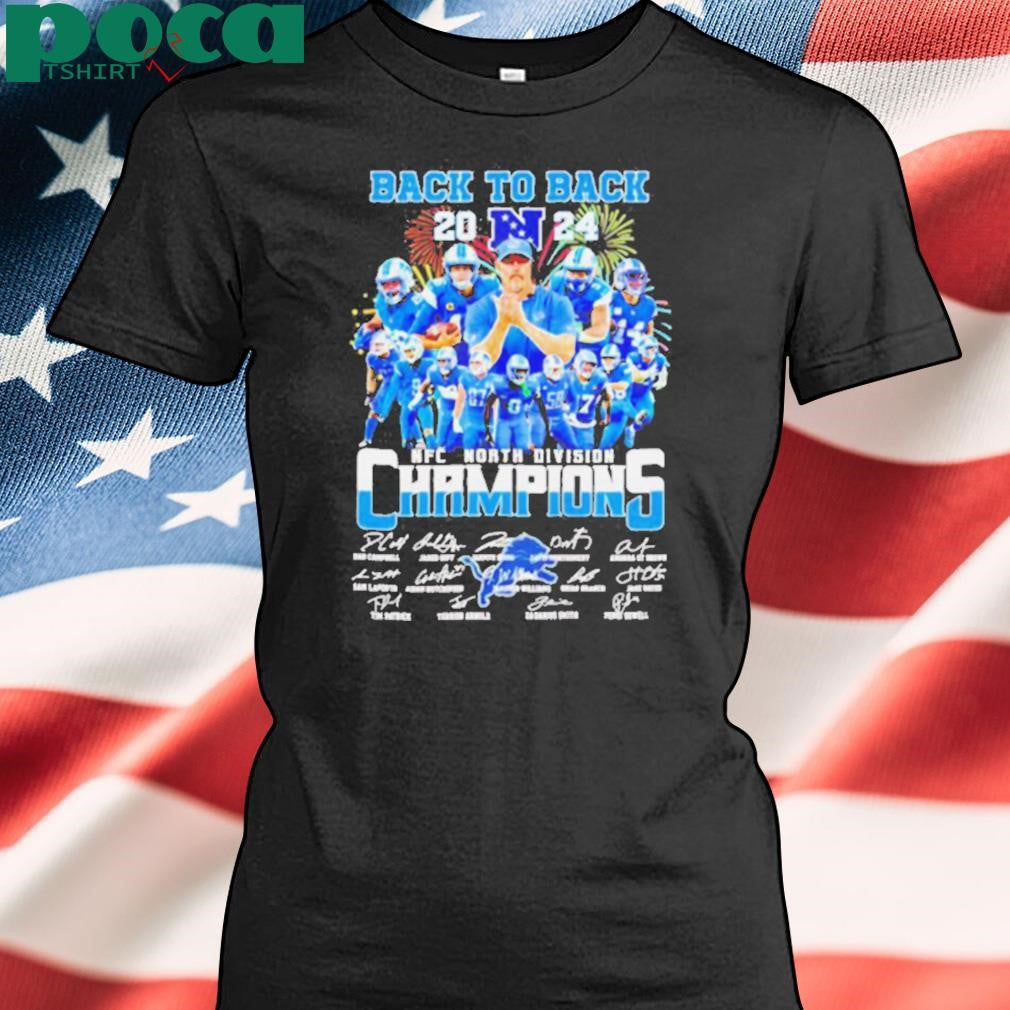 Detroit Lions back to back 2024 NFC North Division champions team players shirt