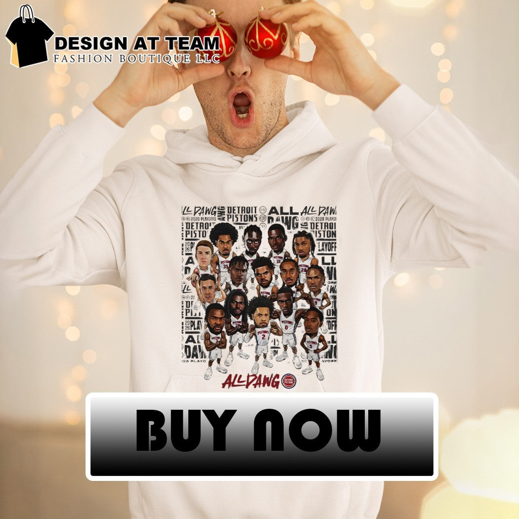 Detroit Pistons Basketball Playoffs ’26 All Dawg caricature vintage shirt
