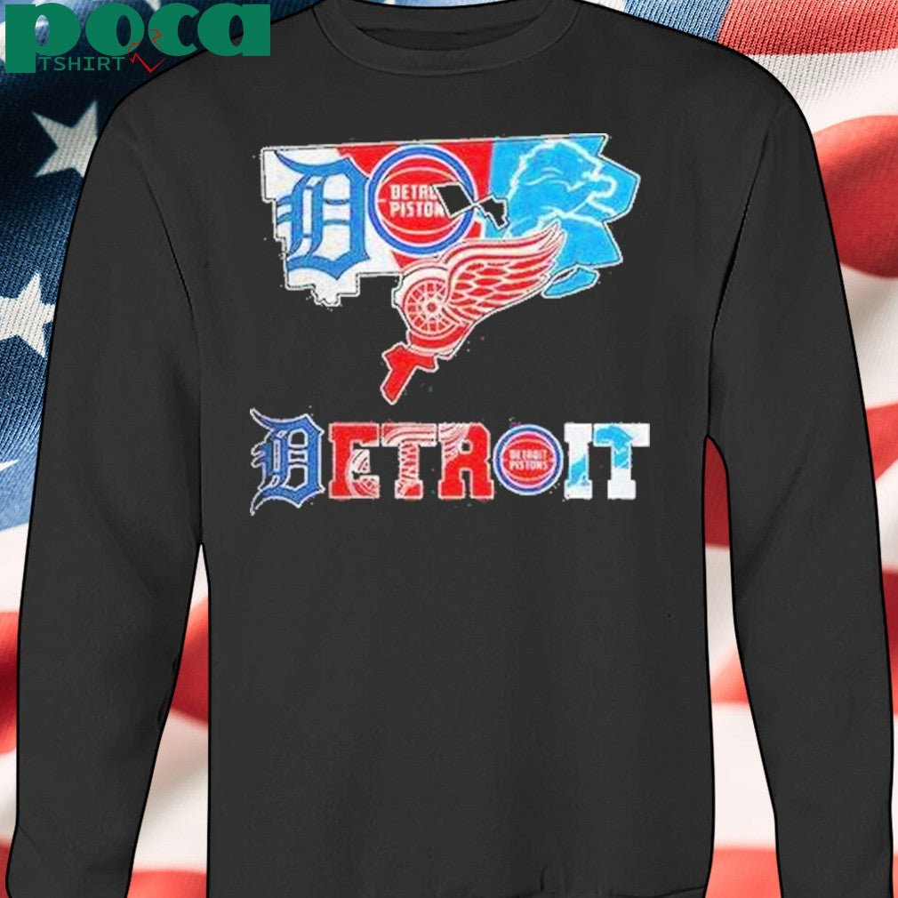 Detroit Sports Team Map Logo Shirt