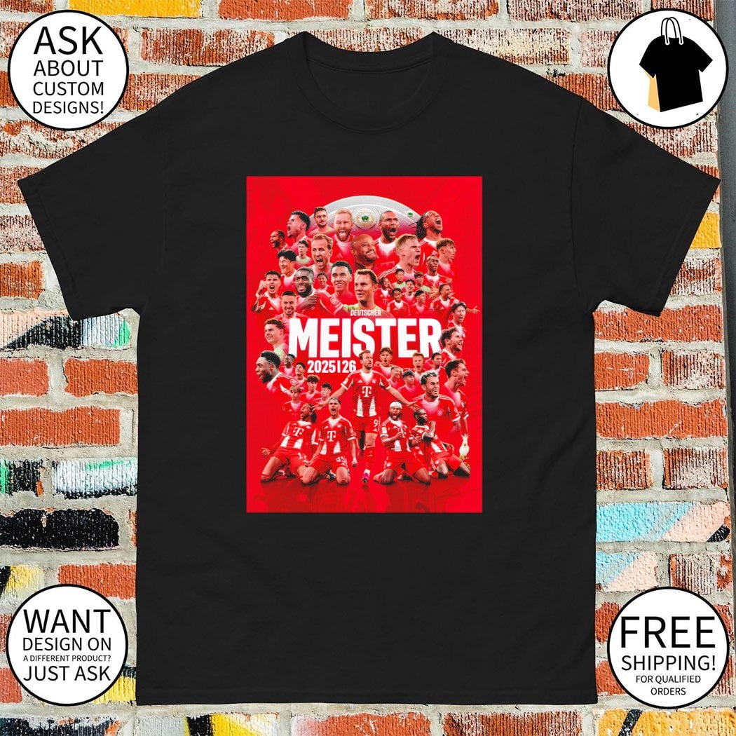 Deutscher Meister Bundesliga Bayern Munich FC 2025 26 poster shirt