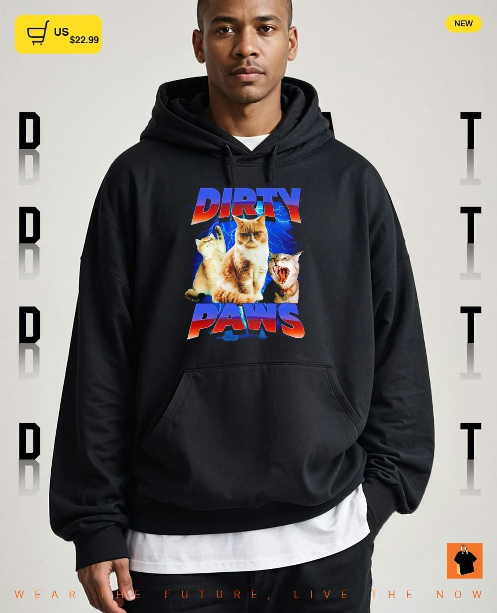 Dirty paws funny cat graphic shirt