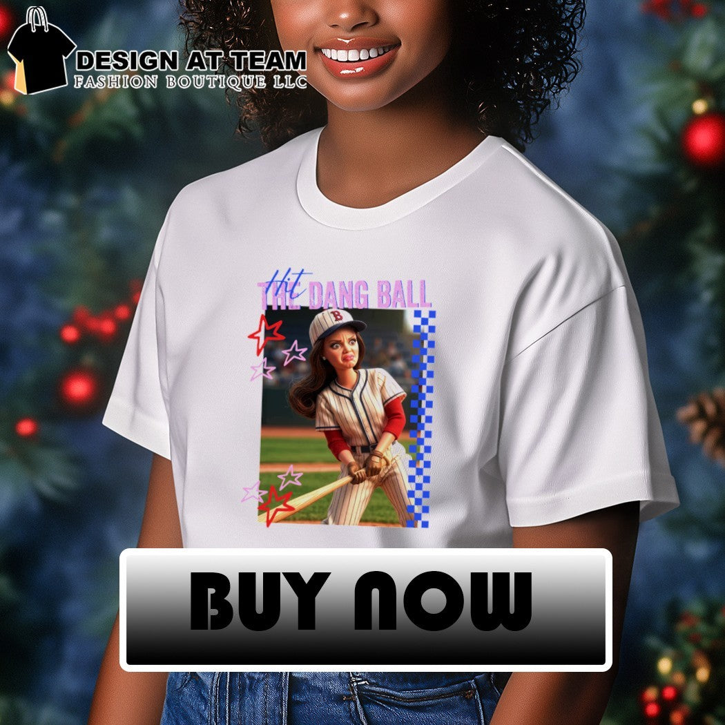 Distressed Doll Face Meme Hit The Dang Ball Baseball shirt