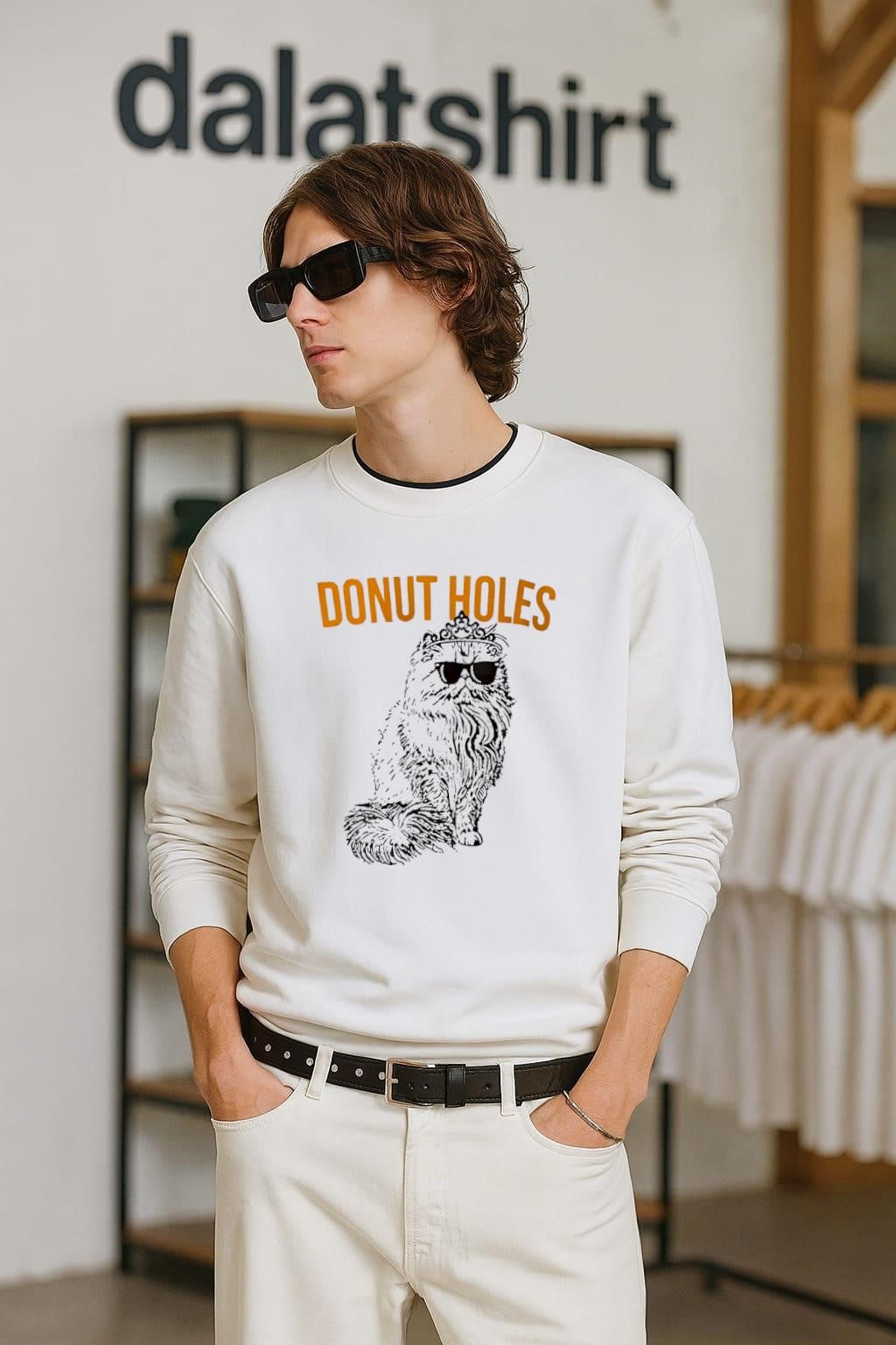 Donut Holes Persian Cat With Sunglasses And Crown shirt
