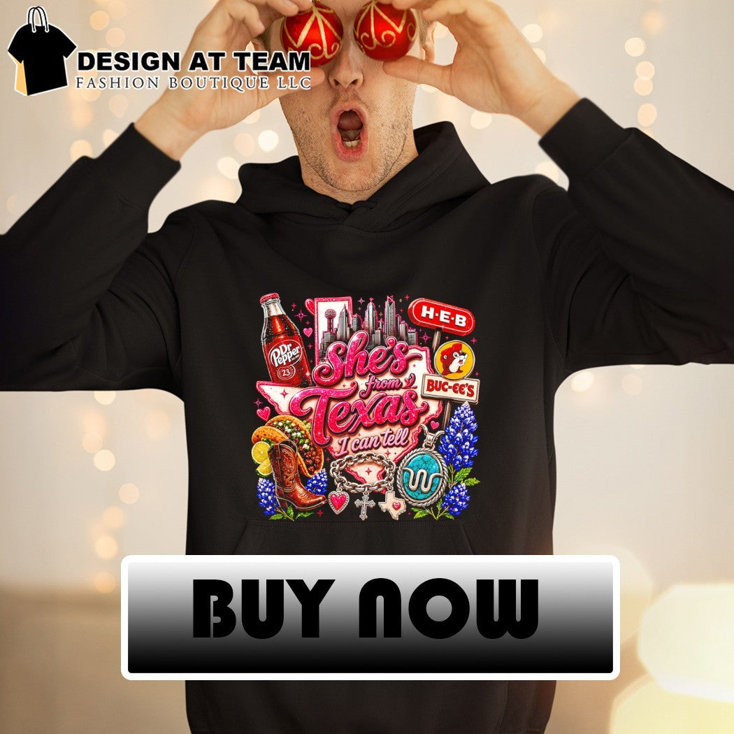 Dr. Pepper H-E-B Buc-ee’s tacos bluebonnets western jewelry She’s from Texas shirt
