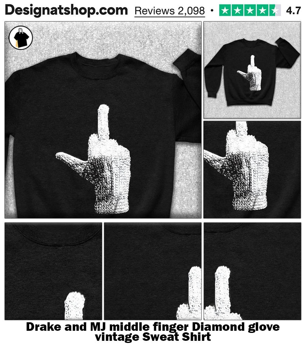 Drake and MJ middle finger Diamond glove vintage shirt