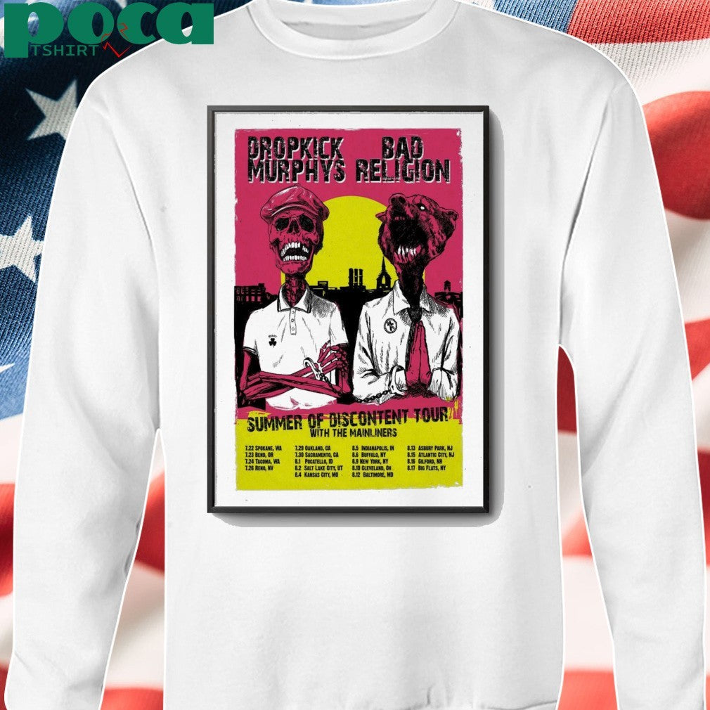 Dropkick Murphys Summer Of Discontent Tour 2025 Poster shirt