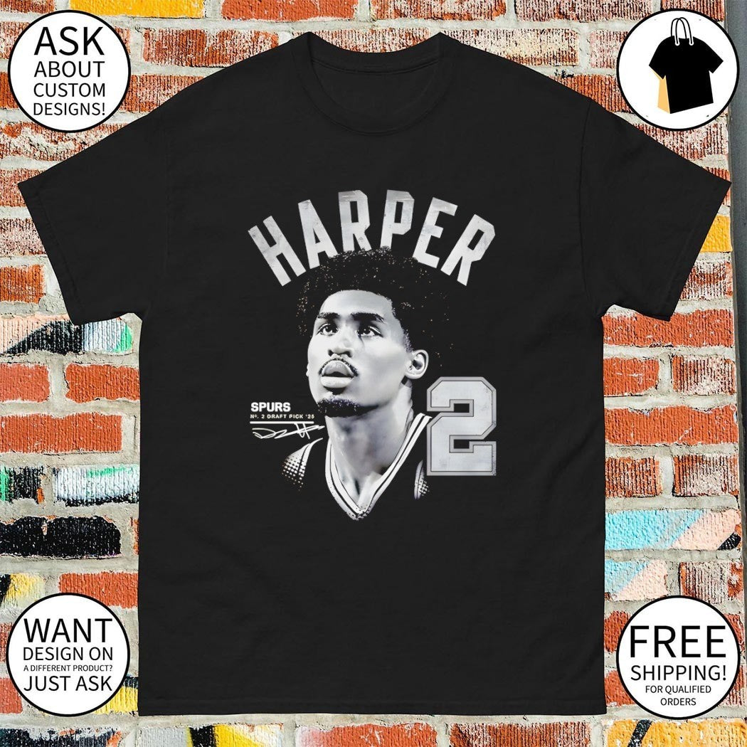 Dylan Harper 2 San Antonio Spurs Basketball Draft Pick ’25 signature shirt