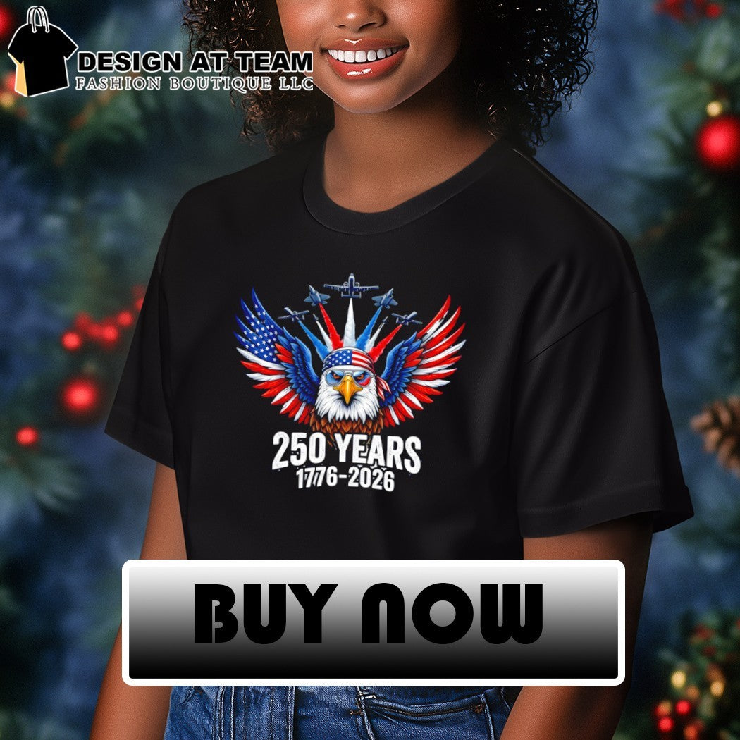 Eagle Fighter Jets American flag Patriotic 250 Years 1776 2026 4th of July shirt