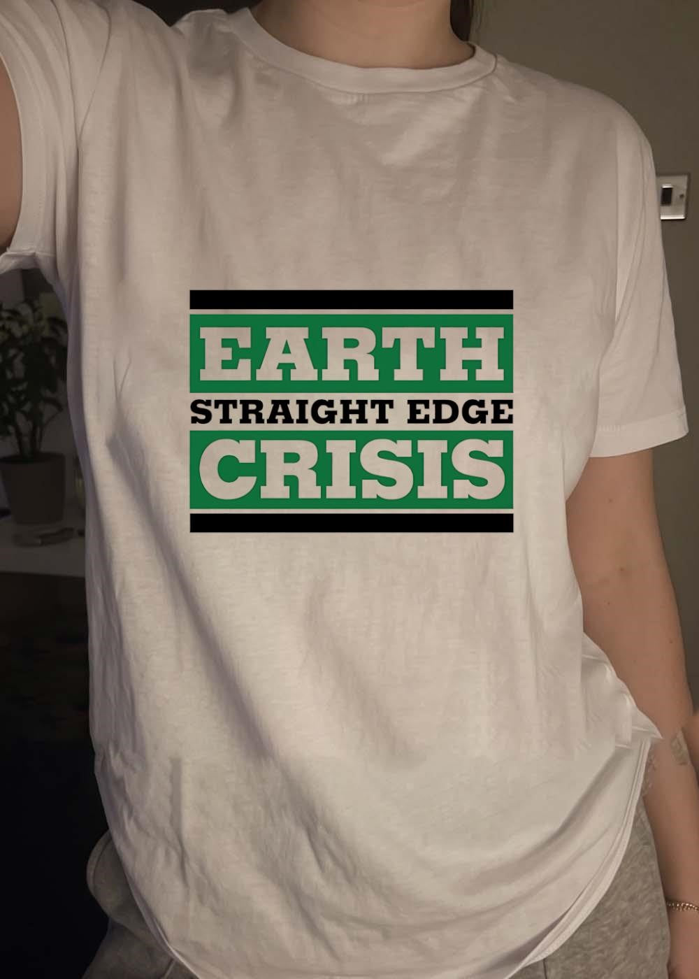 Earth Straight Edge Crisis Green Logo T-Shirt