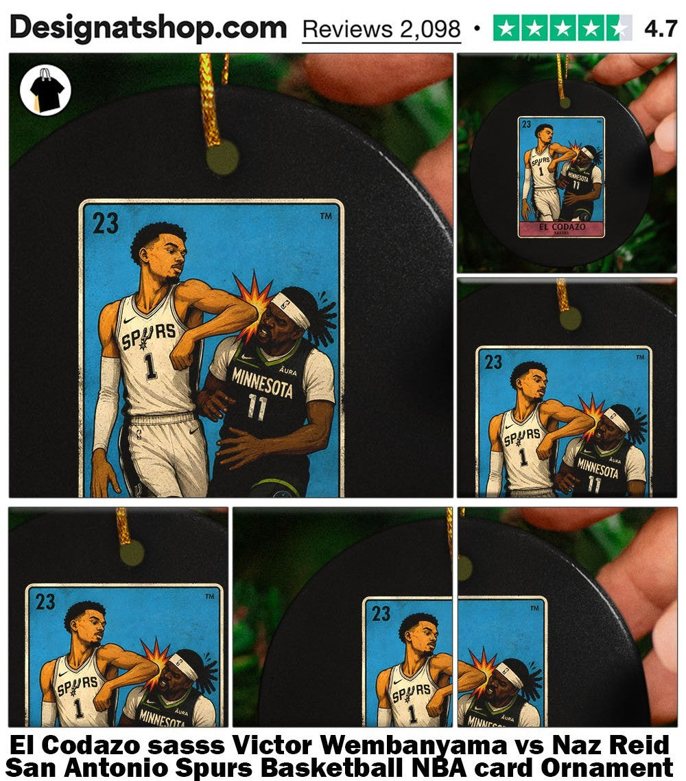 El Codazo sasss Victor Wembanyama vs Naz Reid San Antonio Spurs Basketball NBA card shirt