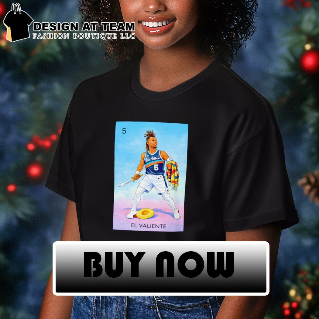 El Valiente Stephon Castle San Antonio Spurs Basketball Heart Basketball card shirt