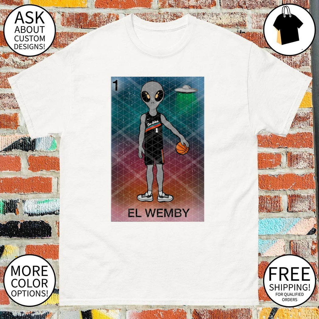El Wemby Lotería Card Alien Victor Wembanyama San Antonio Spurs Basketball NBA 2026 shirt