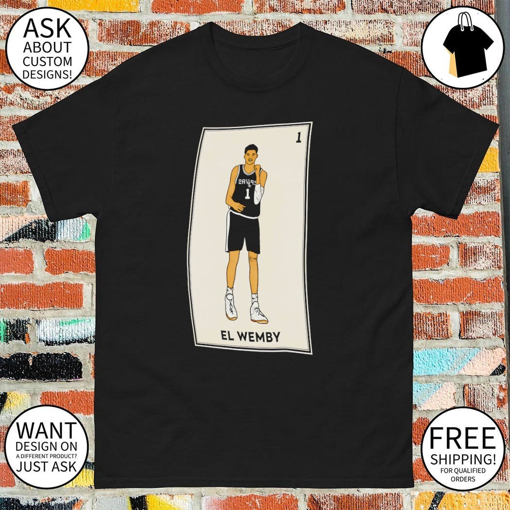 El Wemby Victor Wembanyama 1 San Antonio Spurs Basketball NBA card shirt