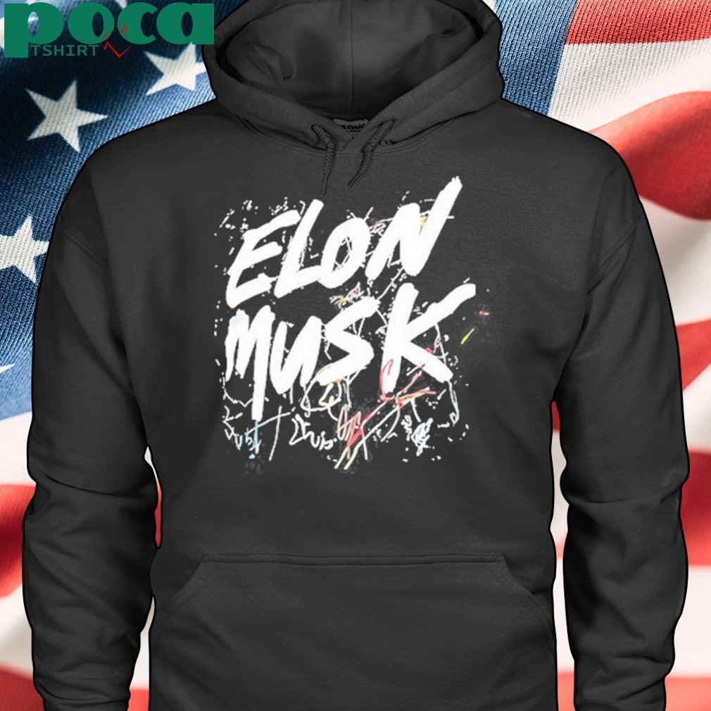 Elon Musk text scratchy shirt