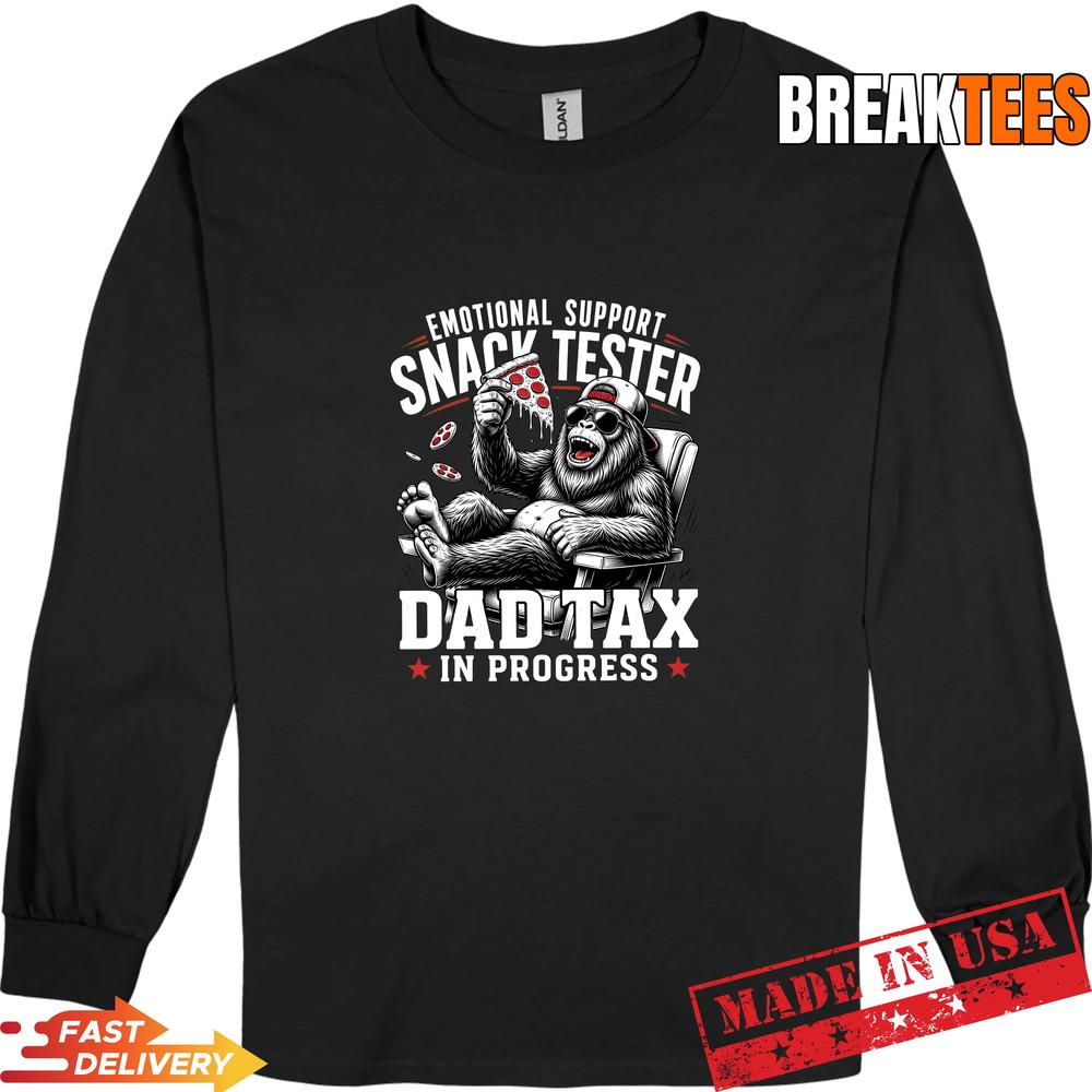 Emotional Support Snack Tester Dad Tax Gorilla Pizza T-Shirt