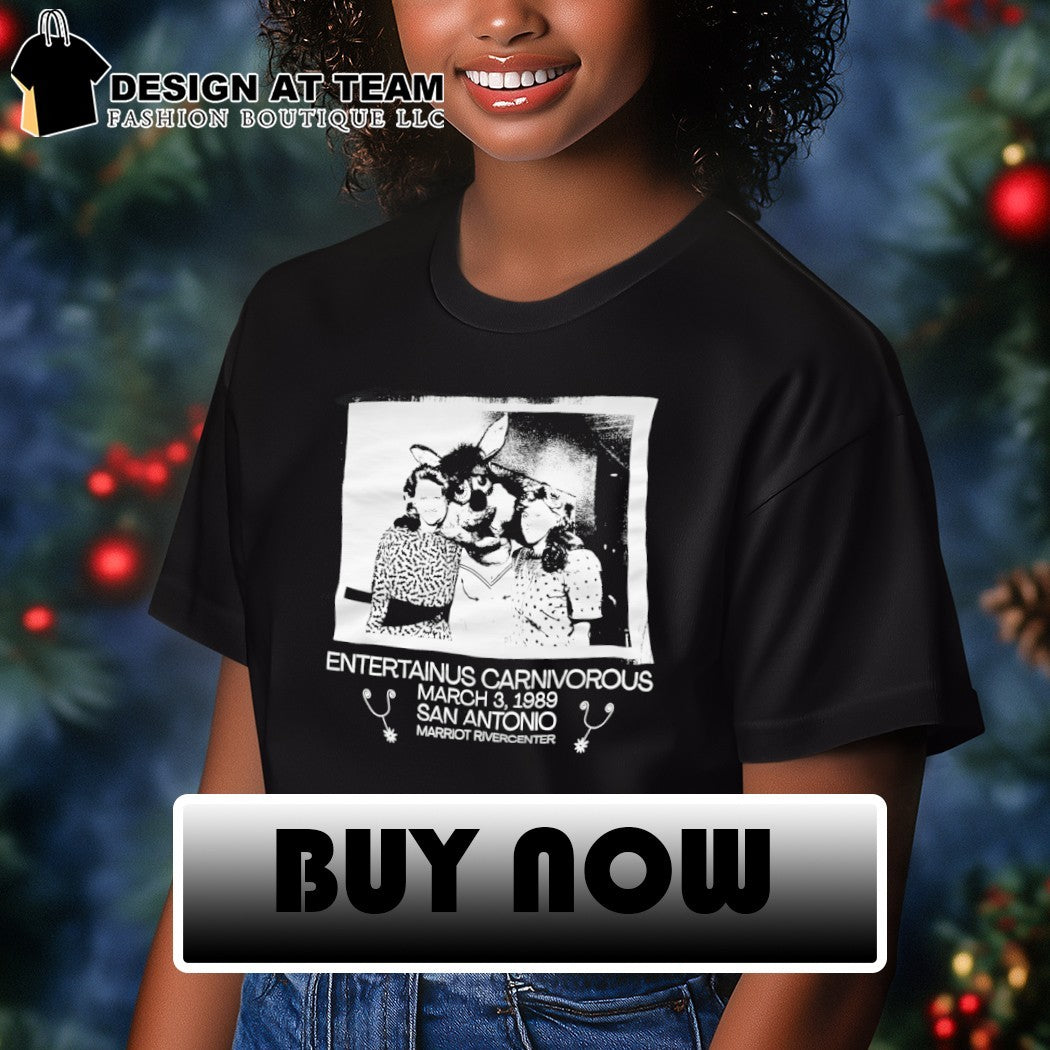 Entertainus Carnivorous Antonio Marriott Rivercenter 1989 vintage shirt