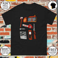 Evil Dead Cabin ax deadite chainsaw shotgun tape recorder clock meme shirt