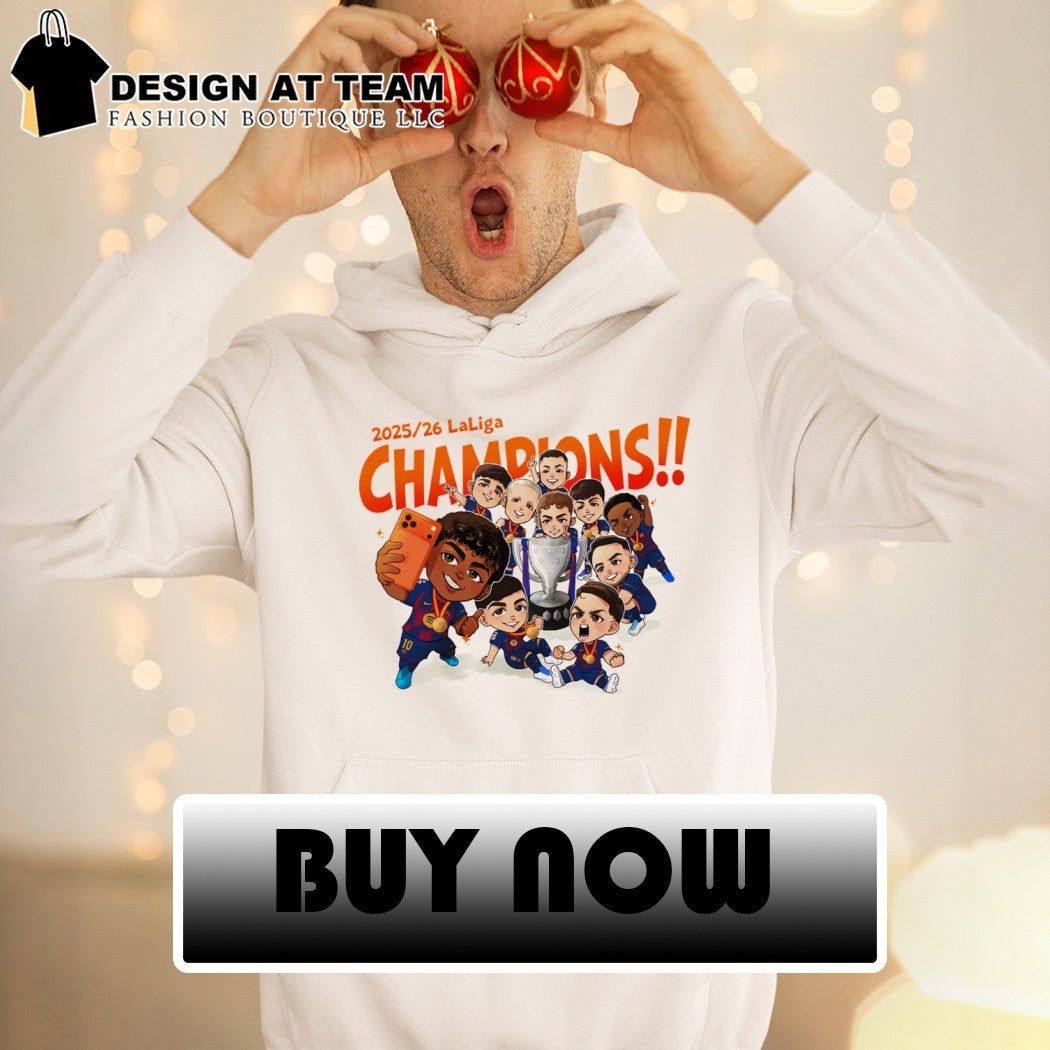 FC Barcelona chibi cartoon 2025 2026 Champions shirt