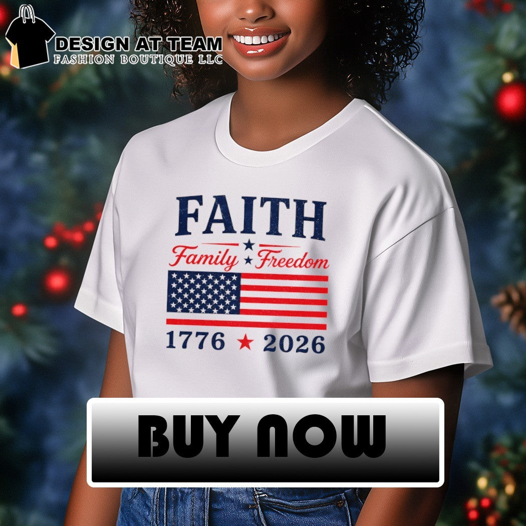 Faith Family Freedom Preppy 4th of July America 1776 2026 shirt