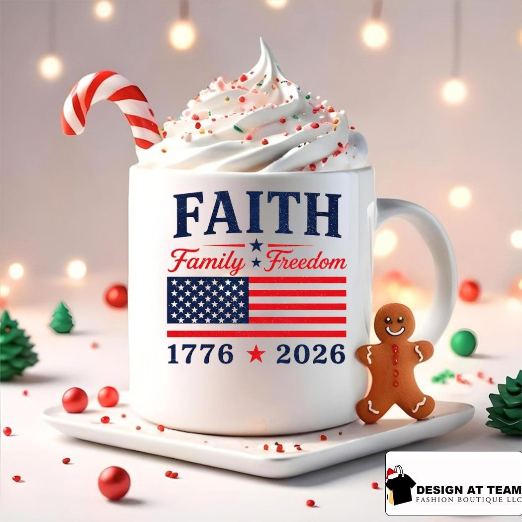 Faith Family Freedom Preppy 4th of July America 1776 2026 shirt