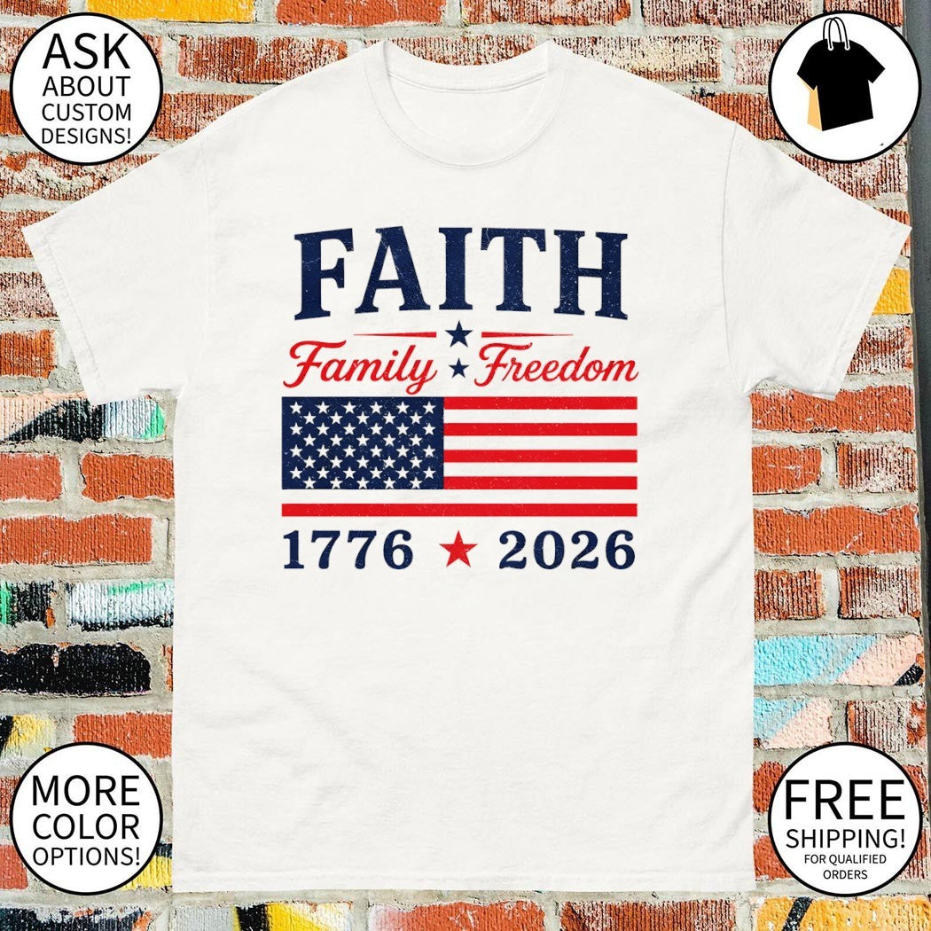 Faith Family Freedom Preppy 4th of July America 1776 2026 shirt