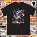 Feral and free raccoon USA 250th Anniversary Funny Patriotic America Graphic shirt