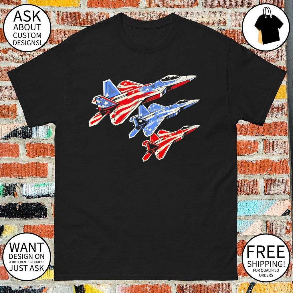 Fighter Jets American flag patriotic Military Plane air Force flight 2026 shirt