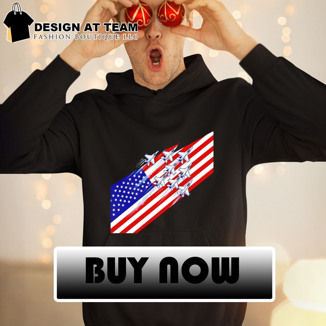 Fighter Jets Flying over American flag Military Theme Design Patriotic 2026 shirt