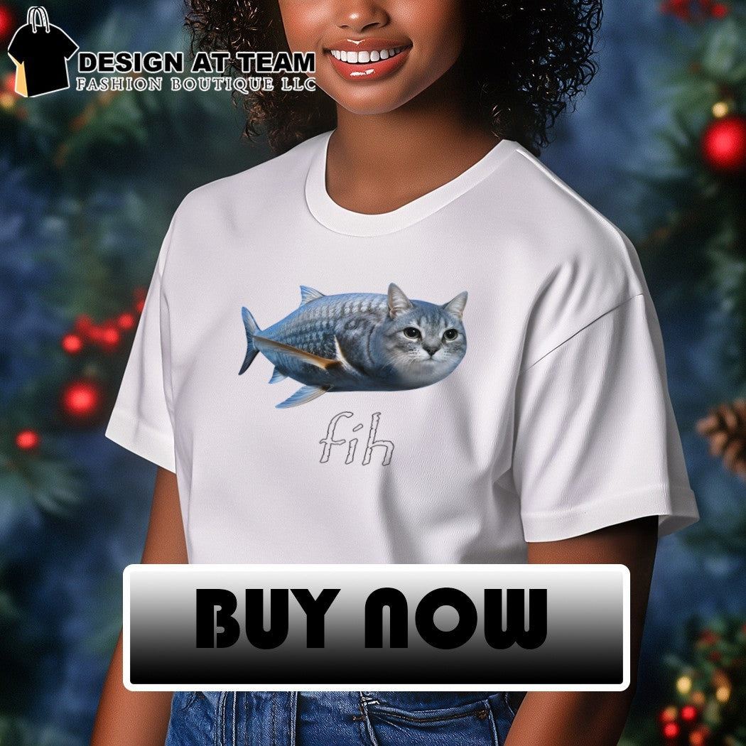 Fih Cat x fish brainrot meme shirt
