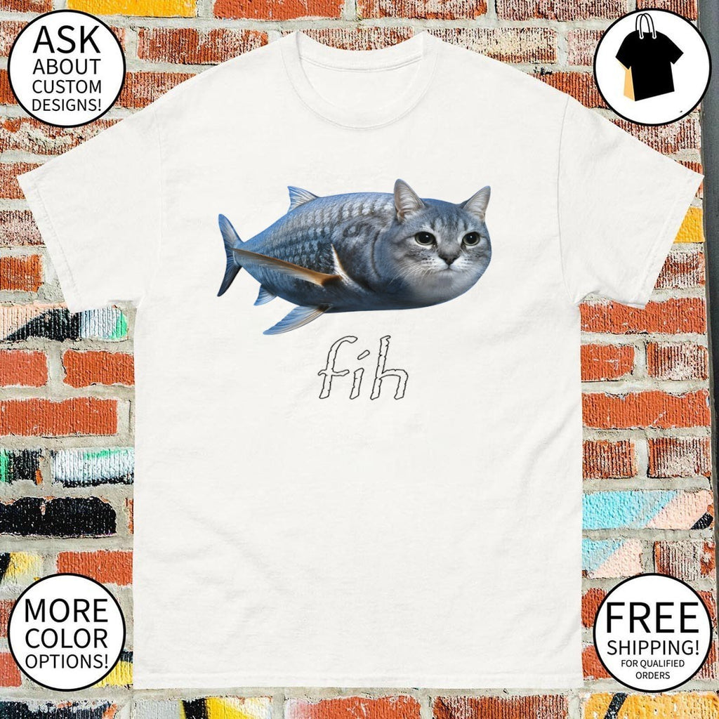Fih Cat x fish brainrot meme shirt