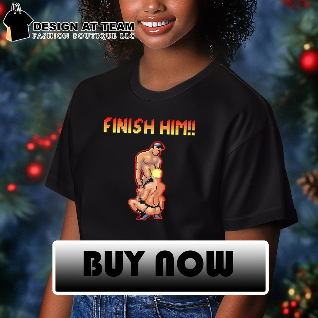 Finish Him Gayming 8bit Gamer Gay LGBT shirt