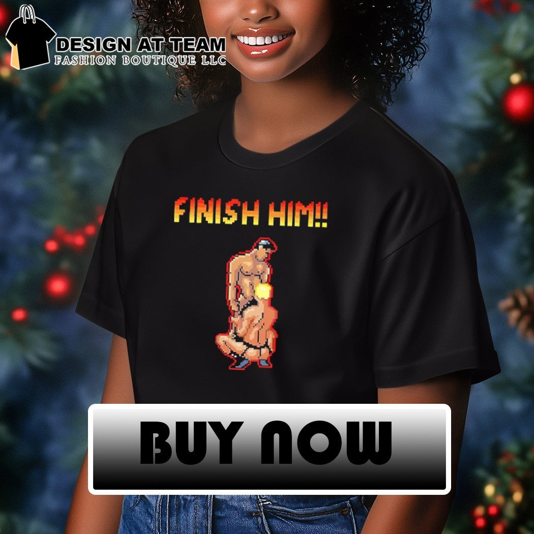 Finish Him Gayming 8bit Gamer Gay LGBT shirt