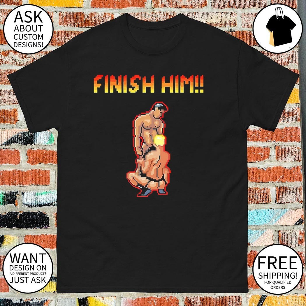 Finish Him Gayming 8bit Gamer Gay LGBT shirt