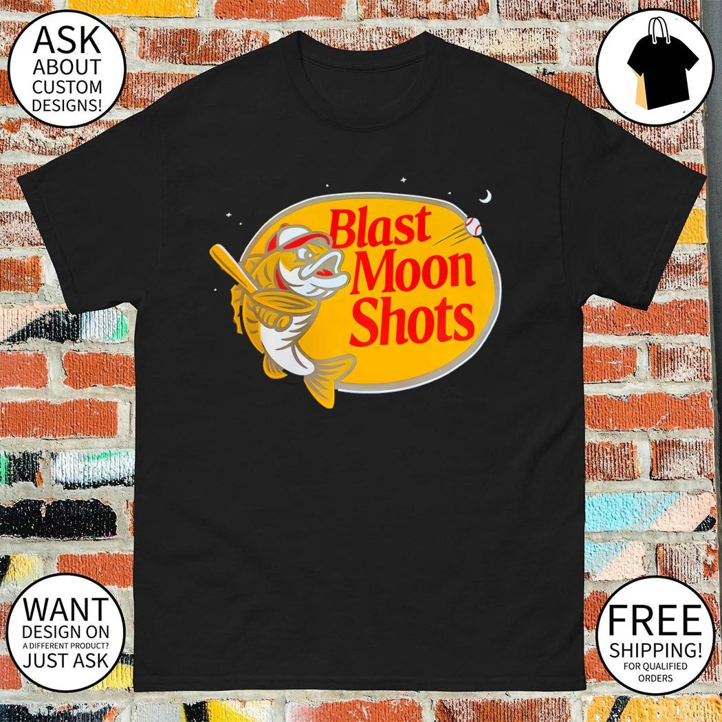 Fish baseball parody design Blast Moon Shots Roto Wear apparel sport fan shirt