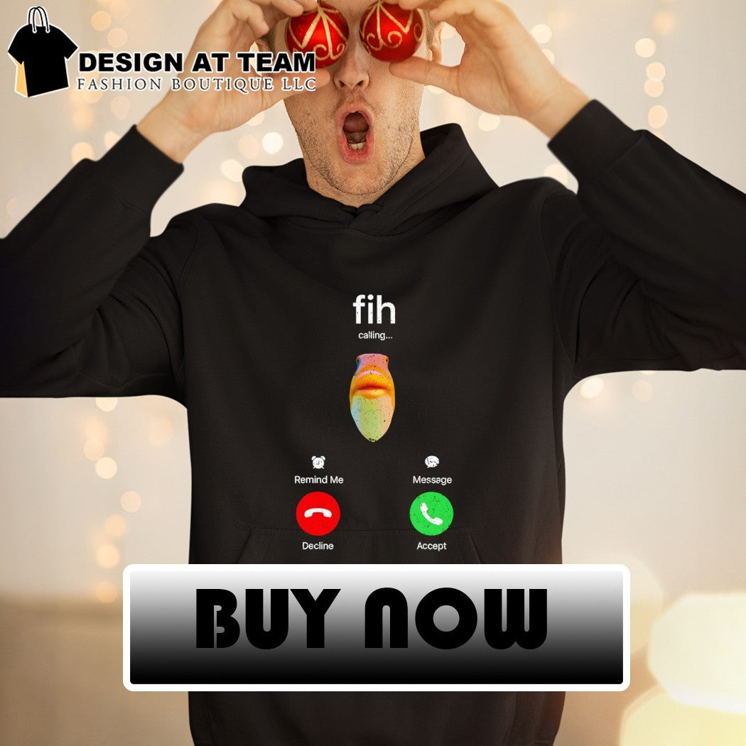Fish calling screen fih meme funny animal phone incoming mobile interface shirt