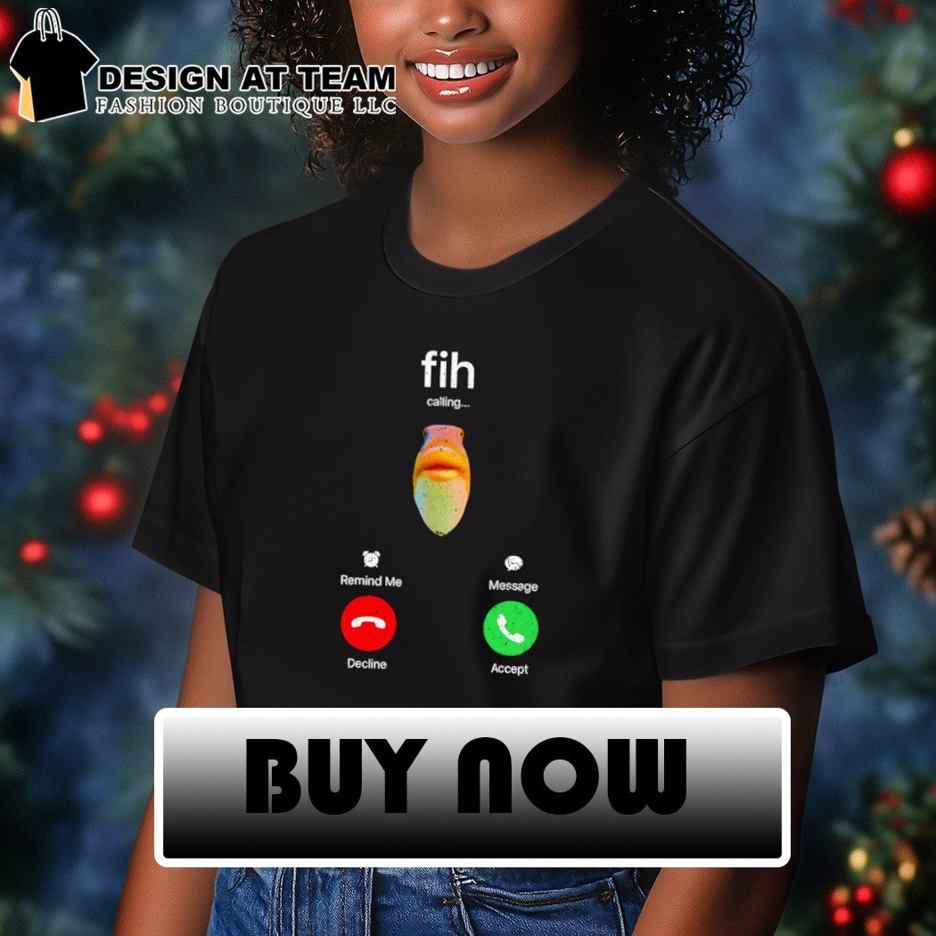 Fish calling screen fih meme funny animal phone incoming mobile interface shirt