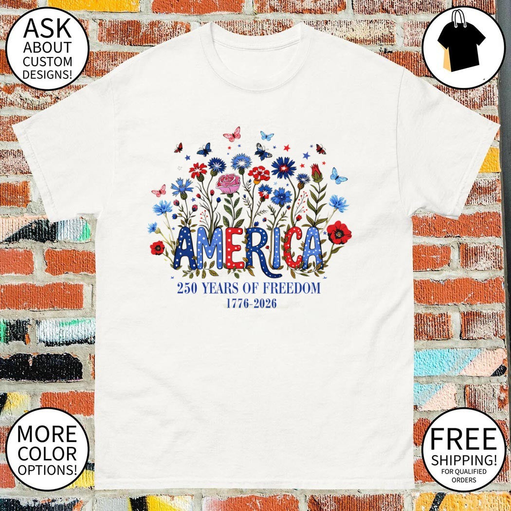 Floral 250th Anniversary Wildflower Independence Day shirt