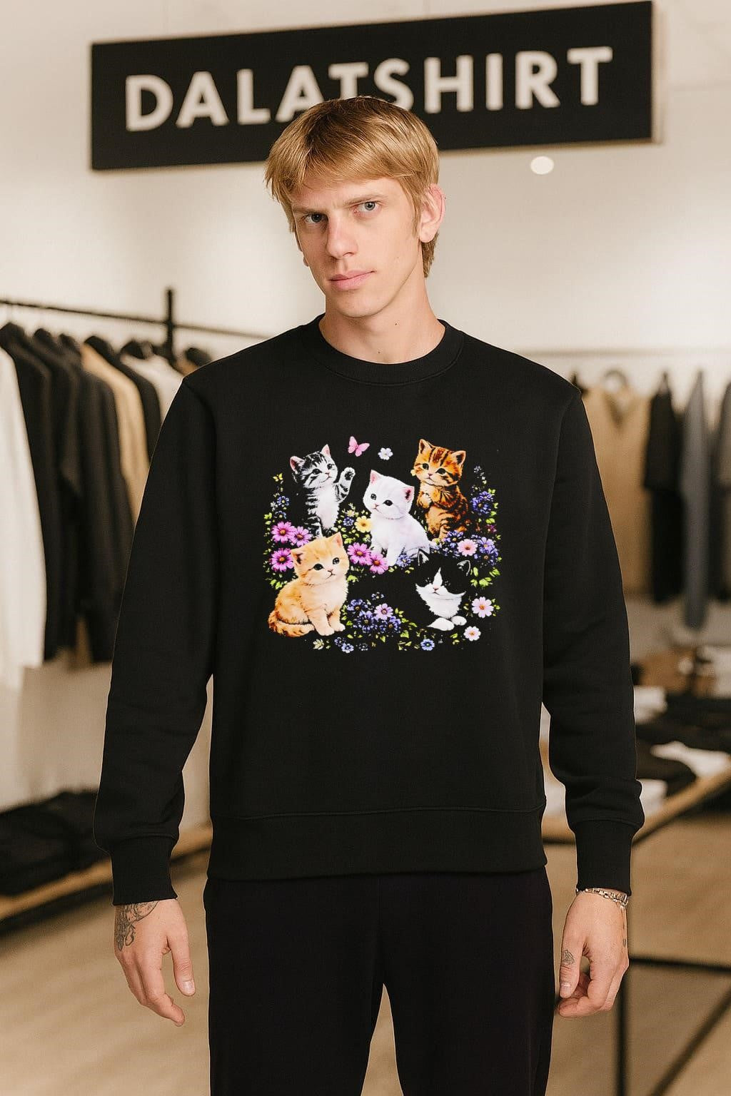Floral Kittens Cottagecore cute cats shirt
